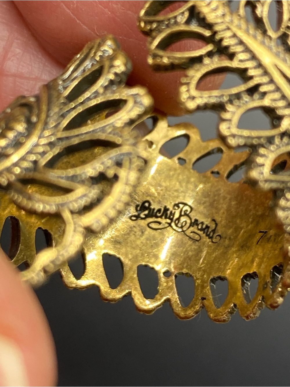 LUCKY BRAND Bronze Fashion Ring Filigree Size 7 - Picture 8 of 8